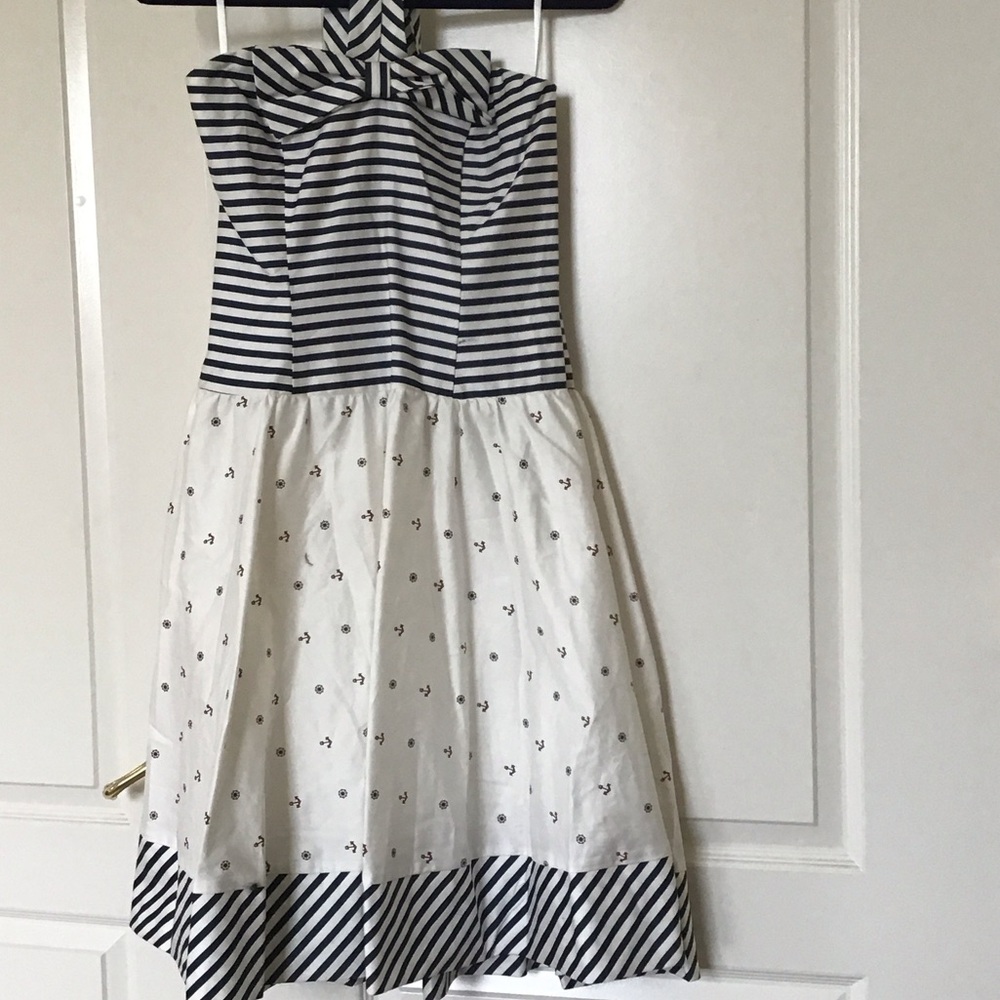 Striped and Patterned Sailor Dress-Size M